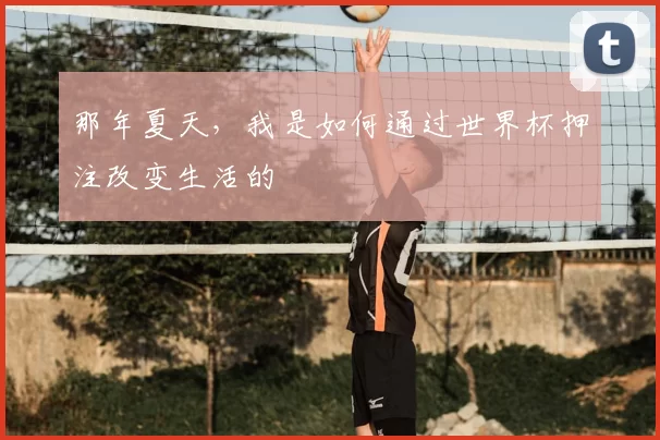 那年夏天,我是如何通过世界杯押注改变生活的