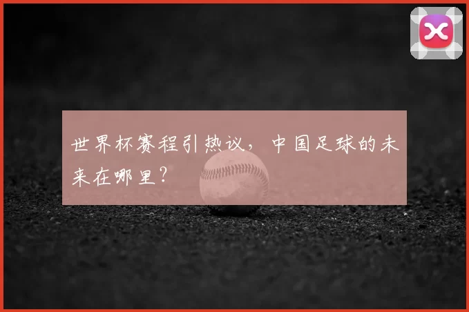 世界杯赛程引热议，中国足球的未来在哪里？